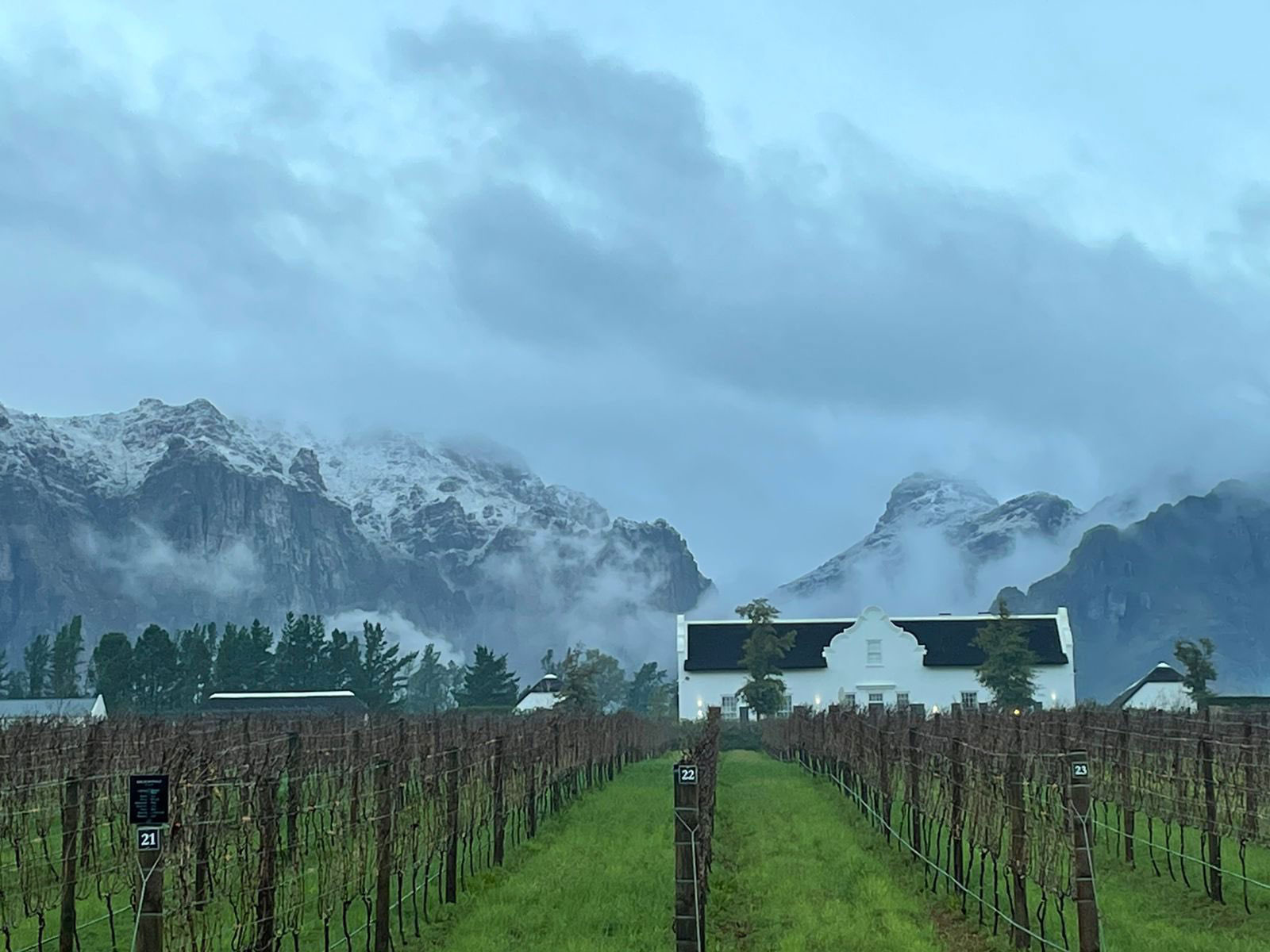 Brookdale Manor House and snow in Paarl